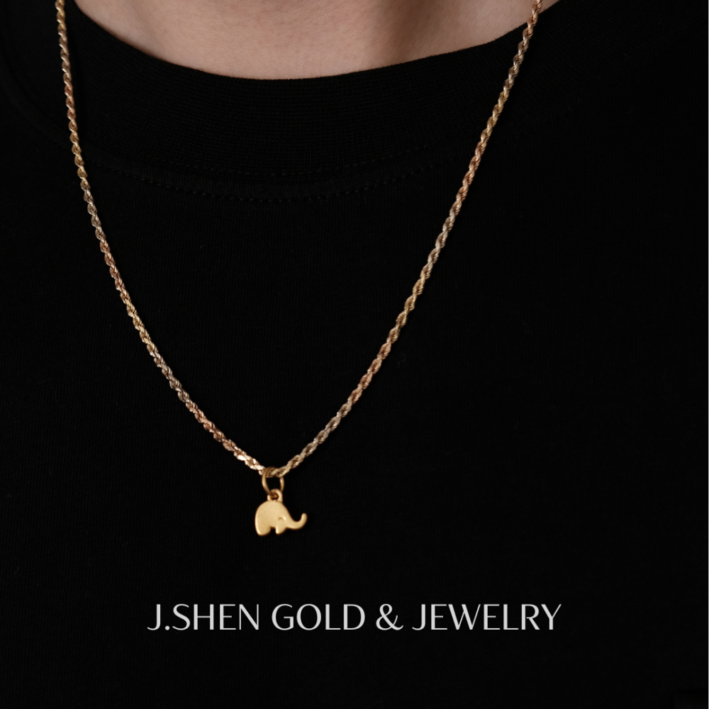 黃金瞇瞇眼小象墜飾 黃金墜子 黃金墜飾 小象墜飾 大象造型墜子 大象墜子 黃金禮品 禮物-細節圖3