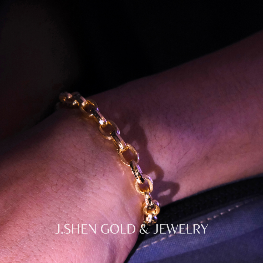 Meteor隕石錘紋黃金手鍊 黃金手鍊 隕石錘紋鍊 純金金飾 黃金飾品 禮物-細節圖4