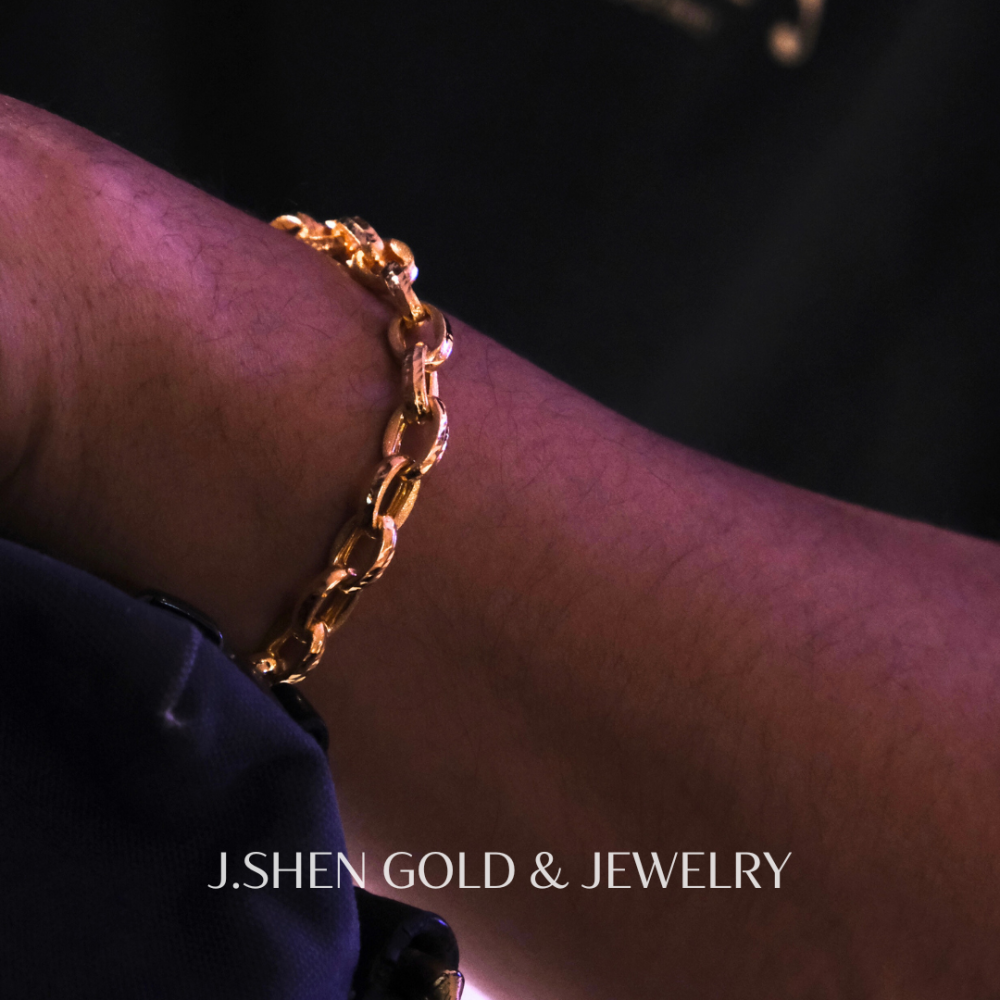 Meteor隕石錘紋黃金手鍊 黃金手鍊 隕石錘紋鍊 純金金飾 黃金飾品 禮物-細節圖5