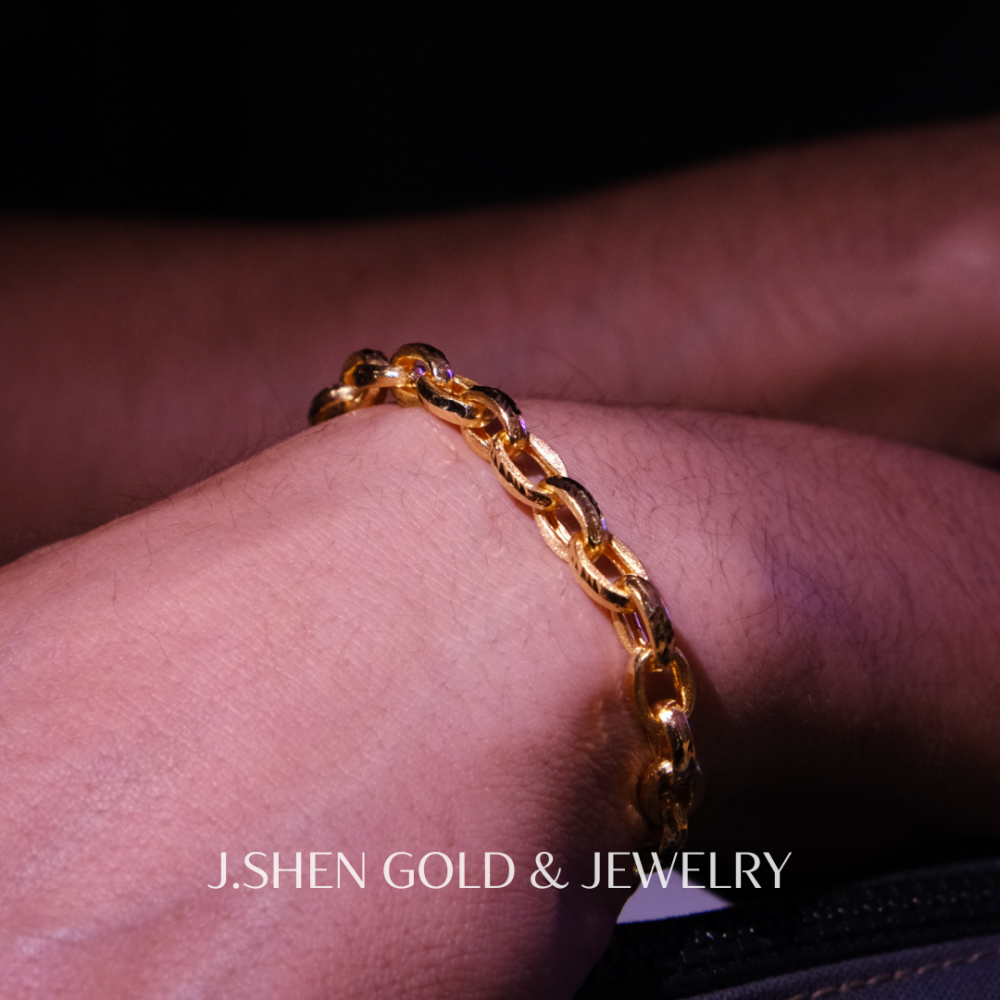 Meteor隕石錘紋黃金手鍊 黃金手鍊 隕石錘紋鍊 純金金飾 黃金飾品 禮物-細節圖7