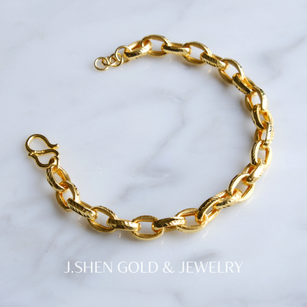 Meteor隕石錘紋黃金手鍊 黃金手鍊 隕石錘紋鍊 純金金飾 黃金飾品 禮物-細節圖8