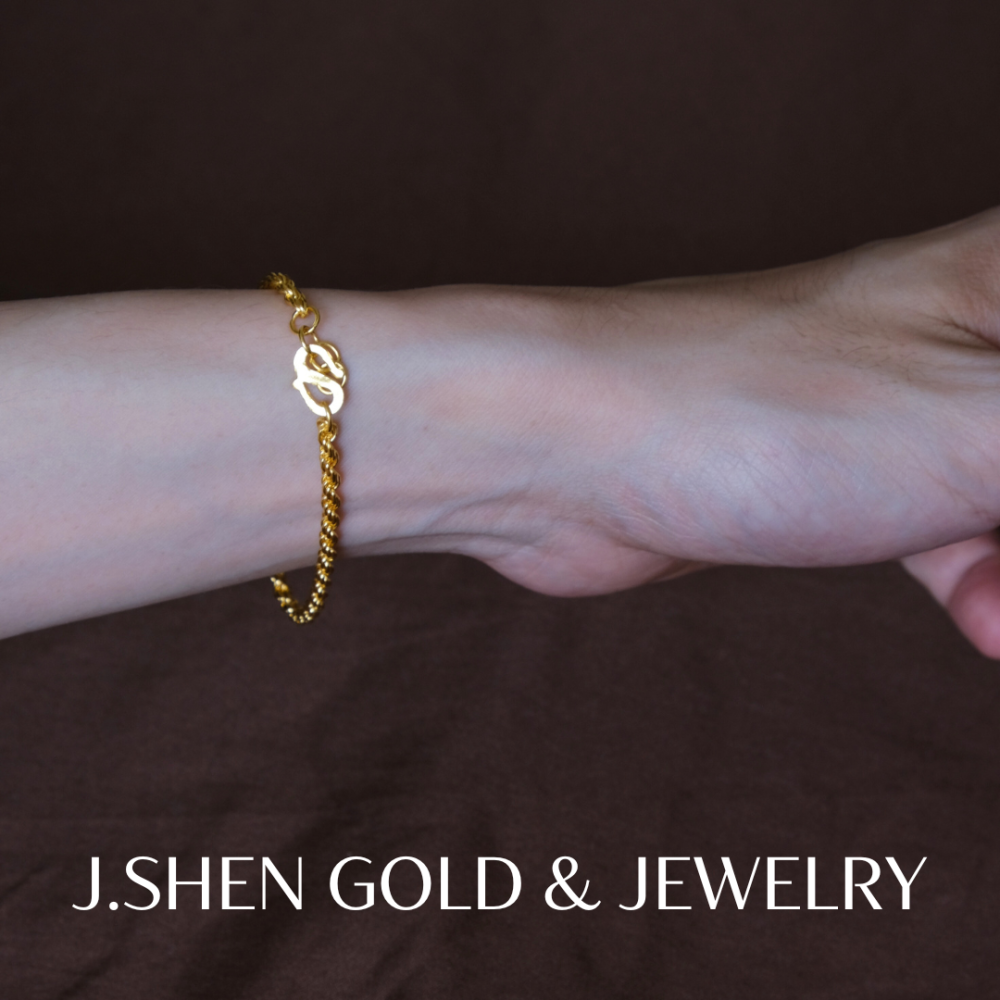 全金麻花黃金手鍊 品牌訂製款𝑵𝒆𝒘! 純金金飾 黃金飾品 禮物-細節圖2