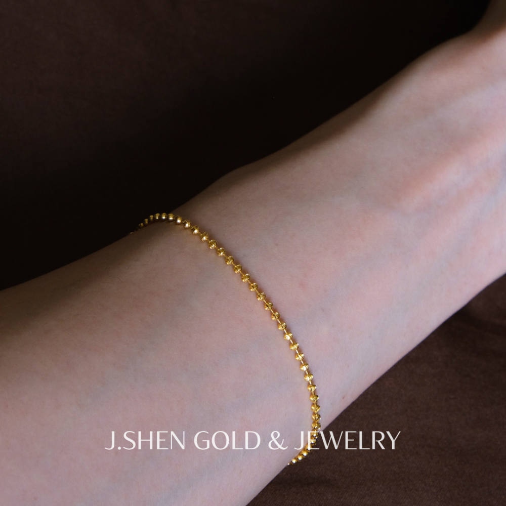 Gleamline 金珠流光手鍊 純金金飾 黃金手鍊 黃金飾品 禮物-細節圖2