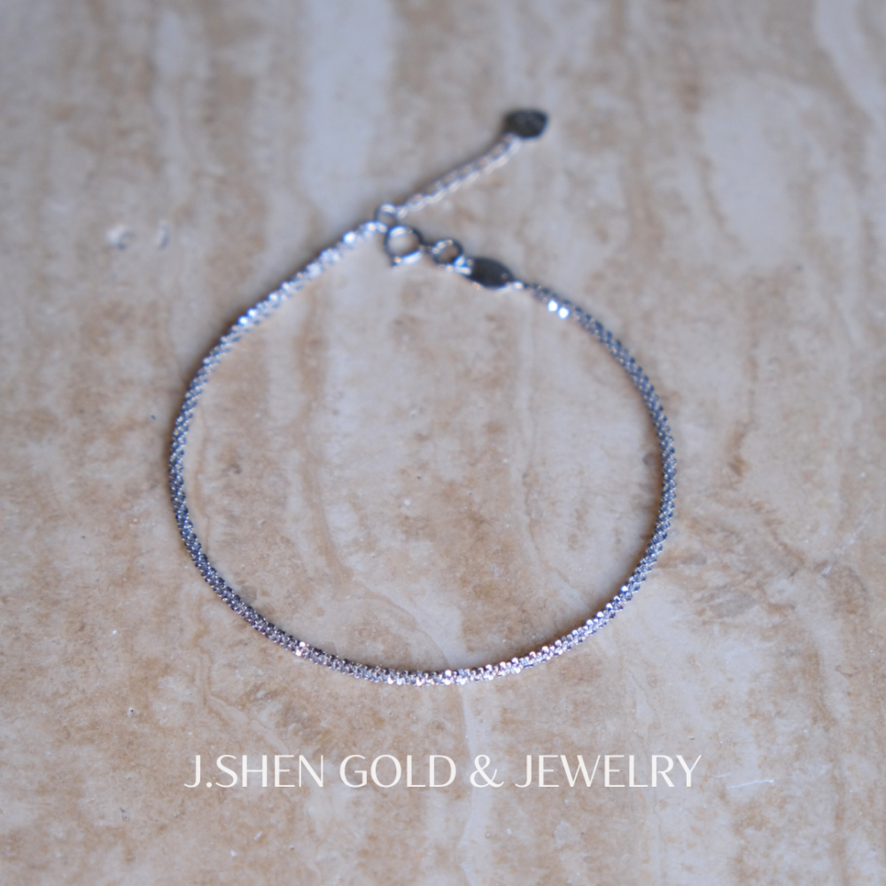 Mist Silver白金水波麻花手鍊 白金金飾 白金手鍊 白金飾品 禮物-細節圖5