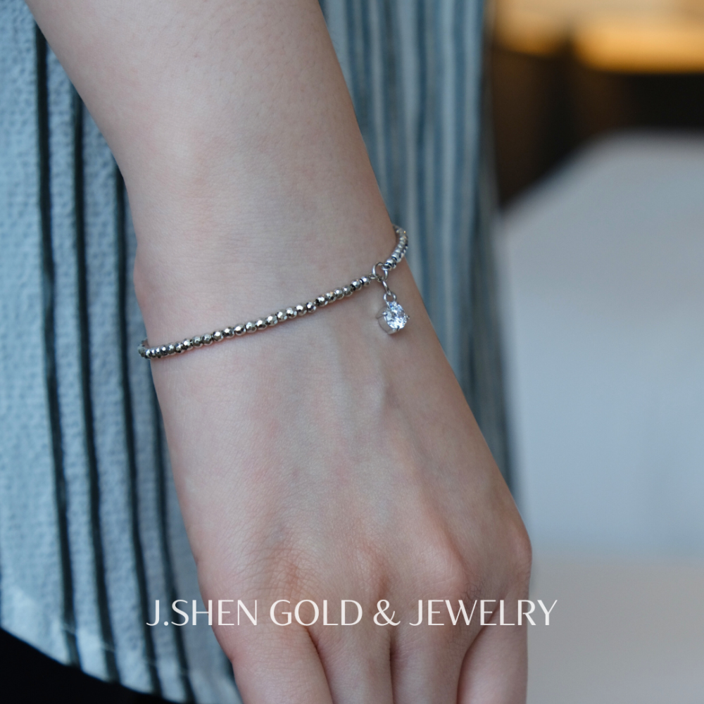 Crystelle白金蕾絲手鍊 白金金飾 白金手鍊 白金飾品 禮物-細節圖2