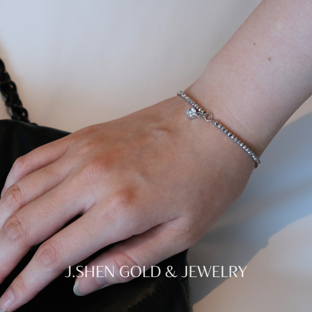 Crystelle白金蕾絲手鍊 白金金飾 白金手鍊 白金飾品 禮物-細節圖4