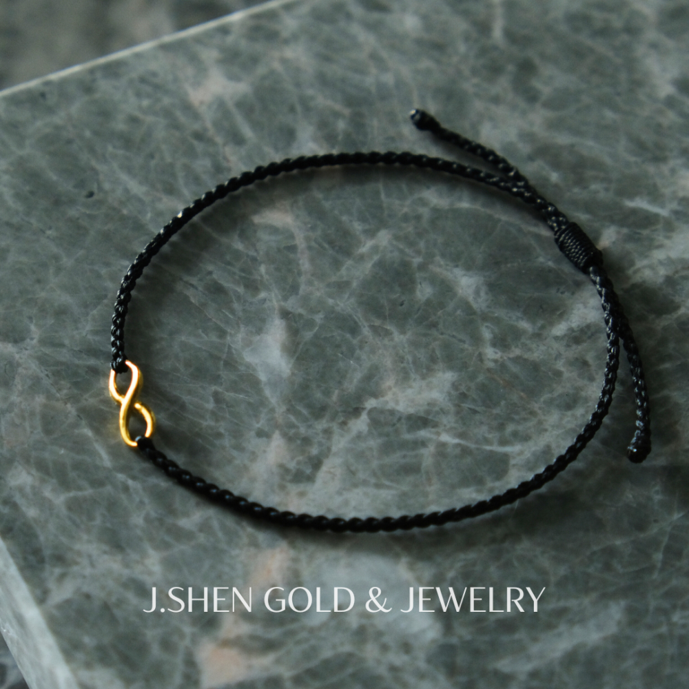 Golden Honm∞n 黃金蠟繩手鍊 無限黃金手鍊 黃金金飾 黃金手鍊 黃金飾品 禮物-細節圖2