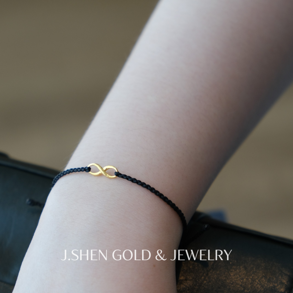 Golden Honm∞n 黃金蠟繩手鍊 無限黃金手鍊 黃金金飾 黃金手鍊 黃金飾品 禮物-細節圖3