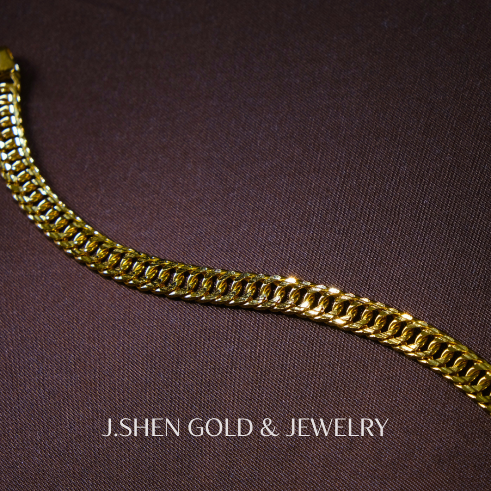 Cuban Link爆閃雙善古巴手鍊 黃金金飾 黃金手鍊 黃金飾品 禮物-細節圖4