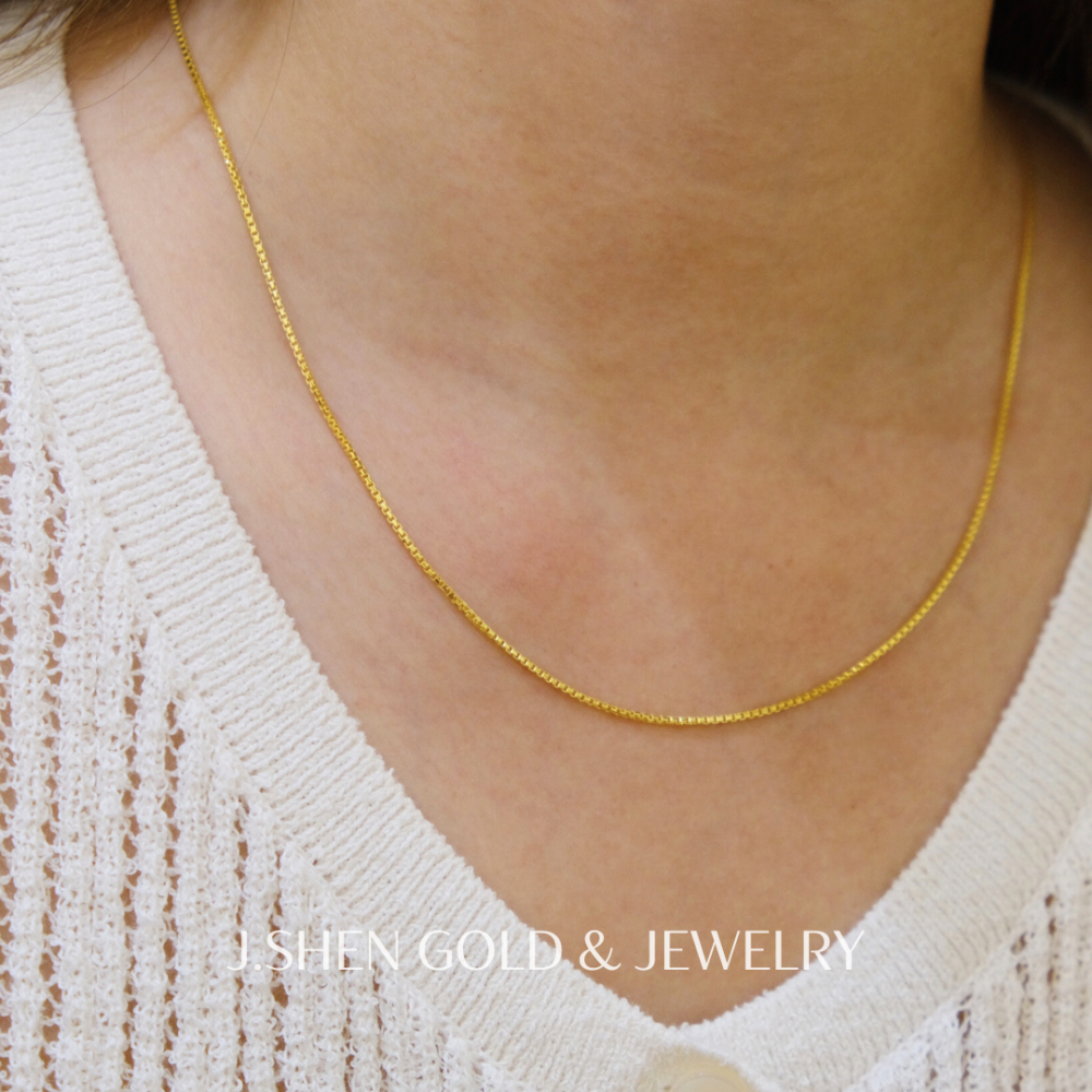 【Venice】細版黃金威尼斯項鍊 黃金金飾 黃金項鍊 黃金飾品 禮物-細節圖3