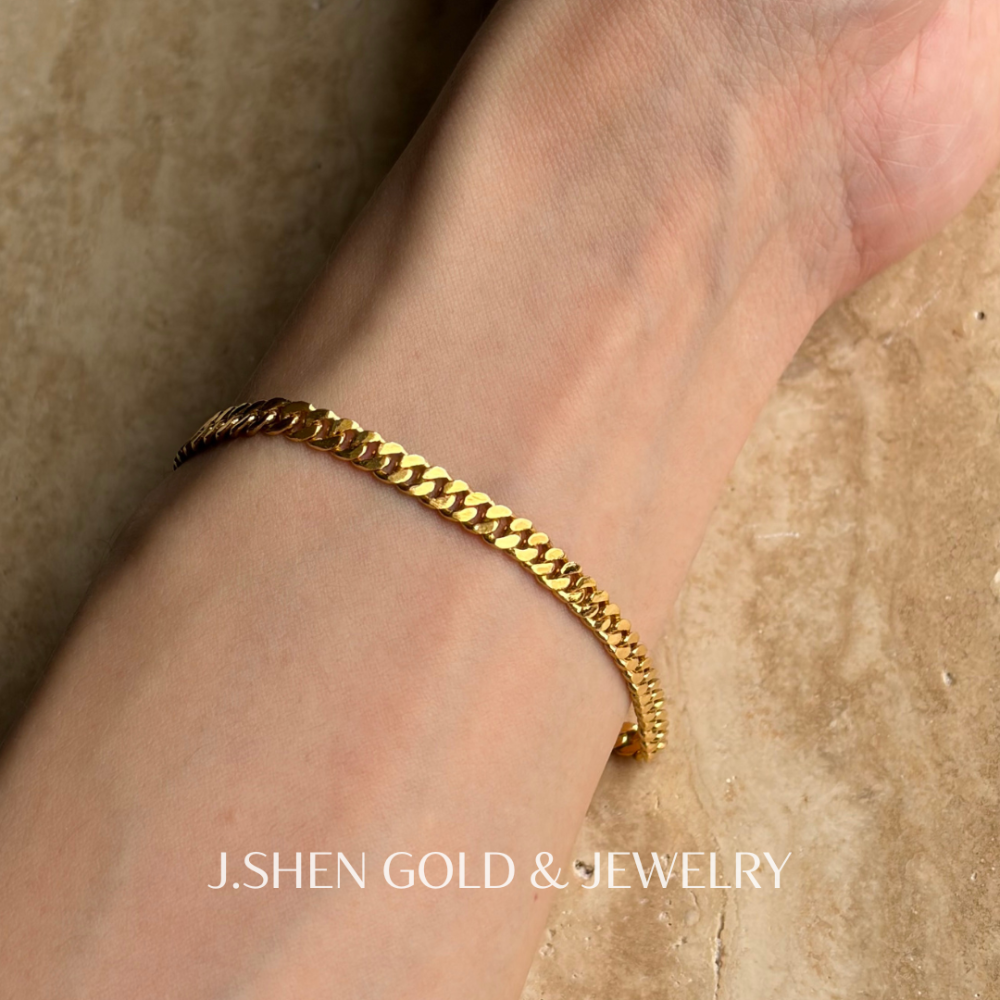 Cuban Link手工單善古巴手鍊【4mm匠作款】 黃金金飾 黃金手鍊 黃金飾品 禮物-細節圖3