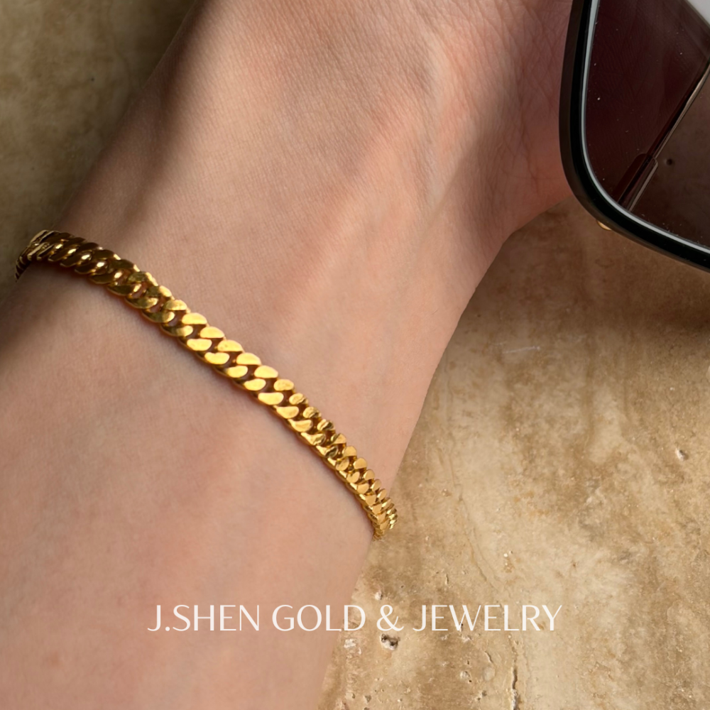 Cuban Link手工單善古巴手鍊【4mm匠作款】 黃金金飾 黃金手鍊 黃金飾品 禮物-細節圖4