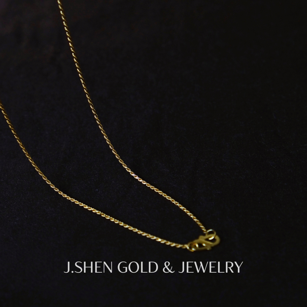 品牌經典黃金麻花項鍊 黃金項鍊 純金金飾 黃金飾品 禮物-細節圖3