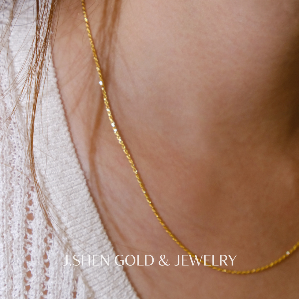 品牌經典黃金麻花項鍊 黃金項鍊 純金金飾 黃金飾品 禮物-細節圖4