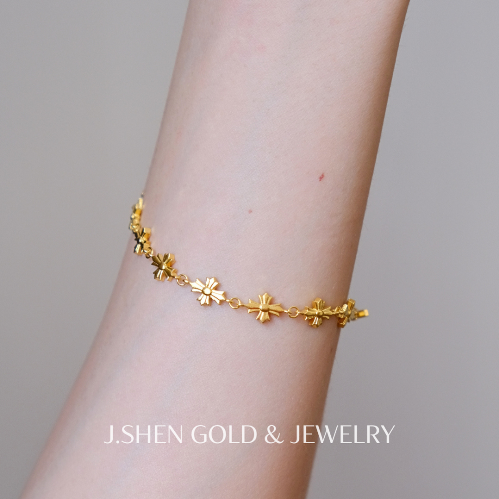 Petite Lumière 小光花手鍊 黃金手鍊 純金金飾 黃金飾品 禮物-細節圖2
