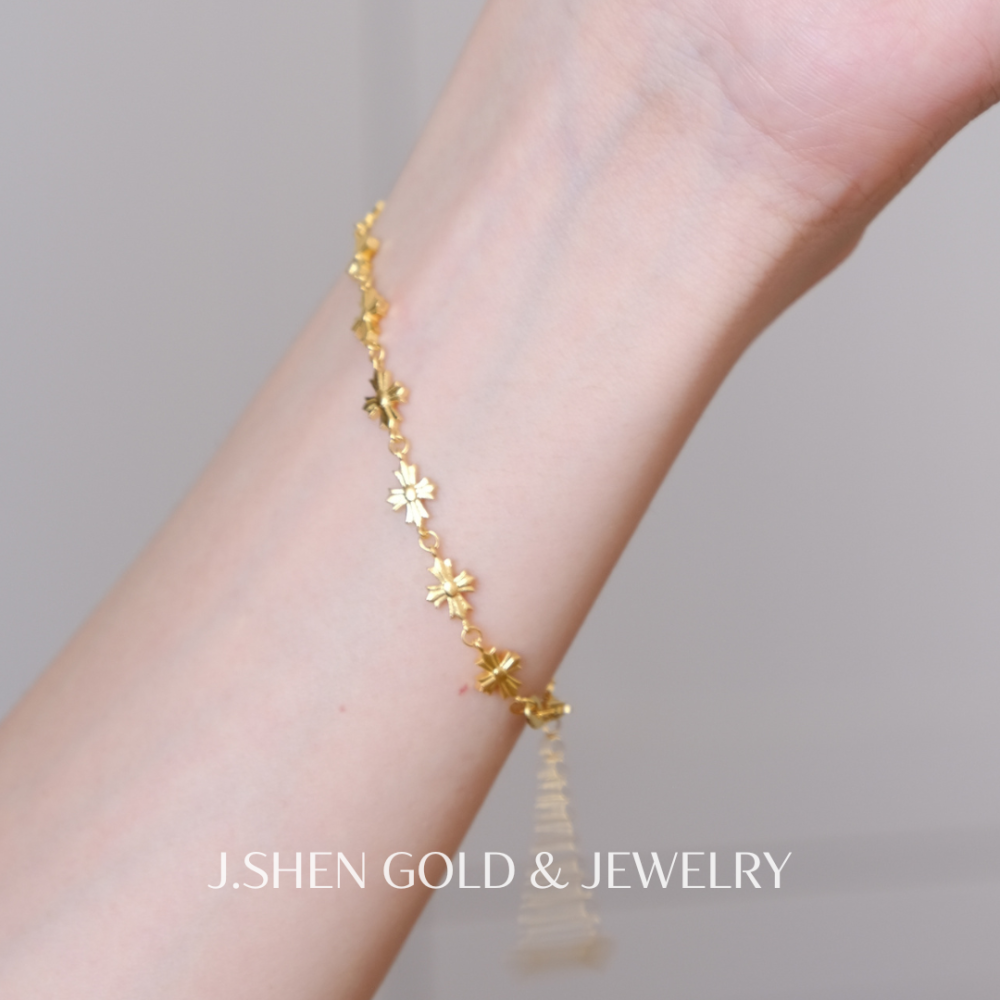 Petite Lumière 小光花手鍊 黃金手鍊 純金金飾 黃金飾品 禮物-細節圖3
