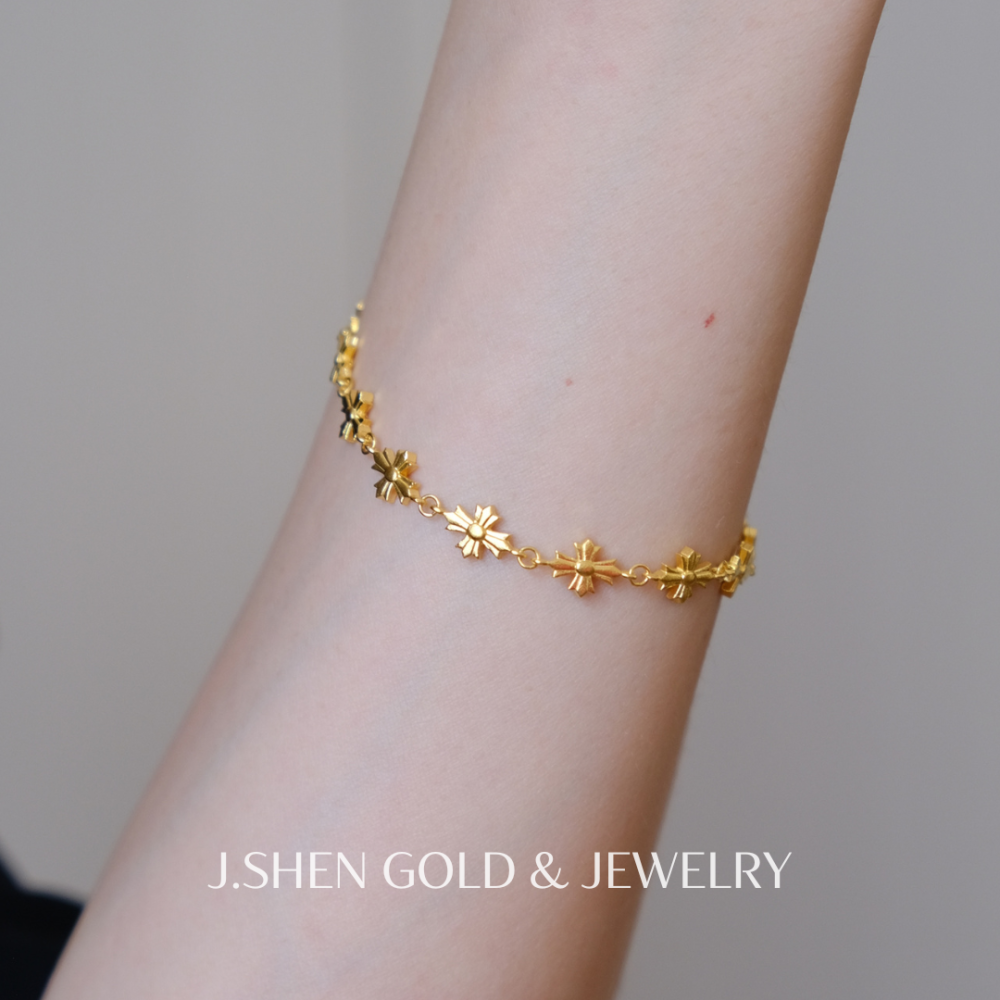 Petite Lumière 小光花手鍊 黃金手鍊 純金金飾 黃金飾品 禮物-細節圖4