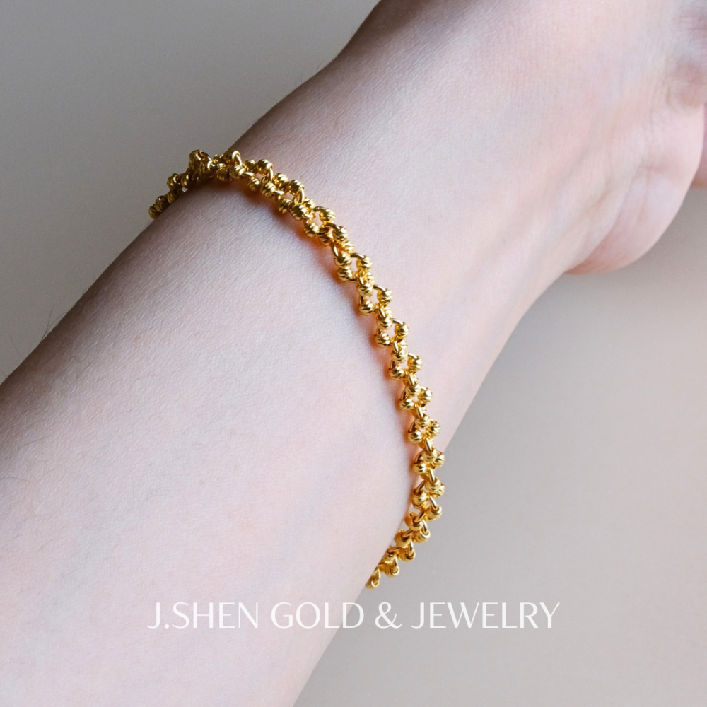 Éclat 爆閃爍星手鍊 黃金手鍊 純金金飾 黃金飾品 禮物-細節圖2