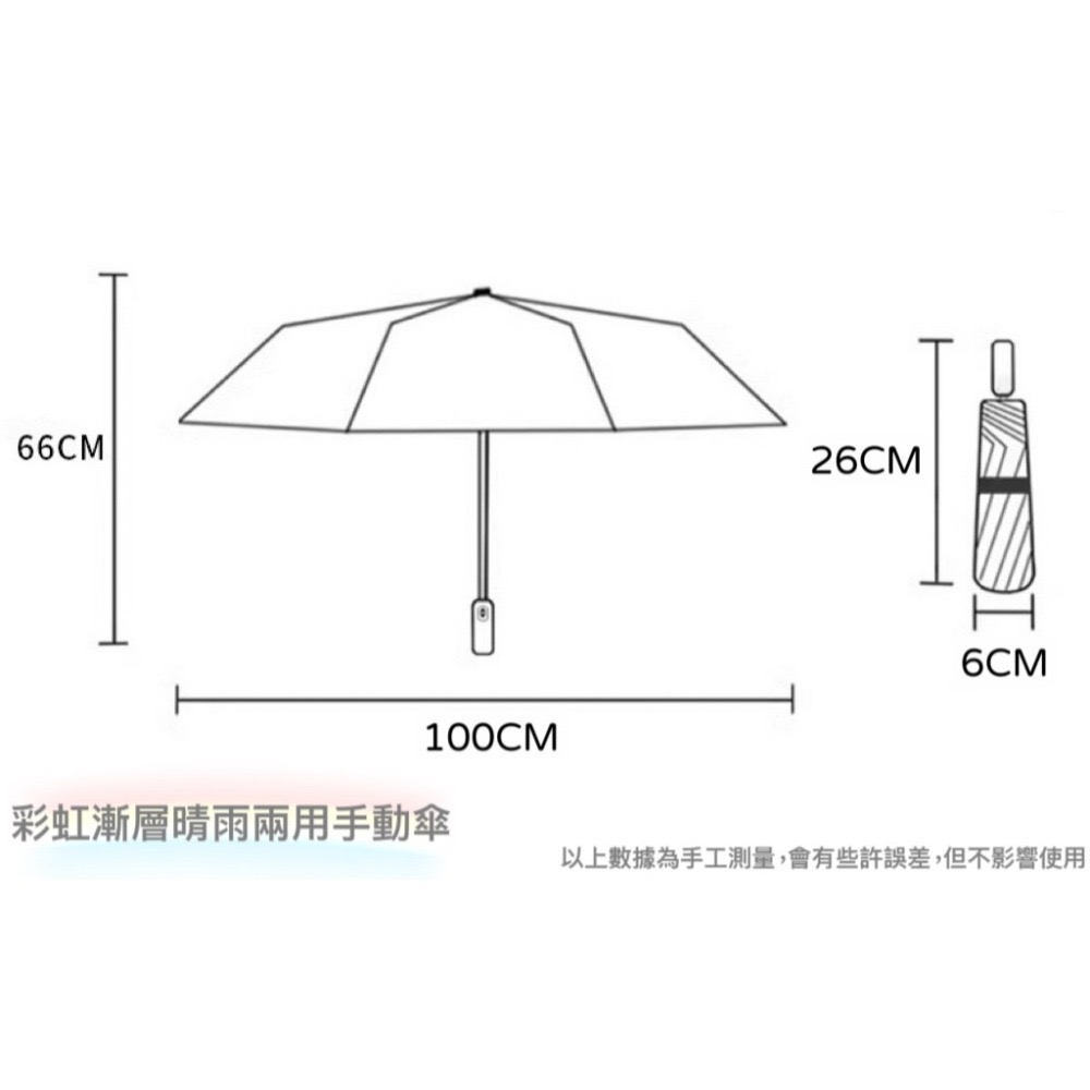 雨傘 陽傘 彩虹漸層 兩用晴雨傘  反向傘  遮陽傘 摺疊傘-細節圖8