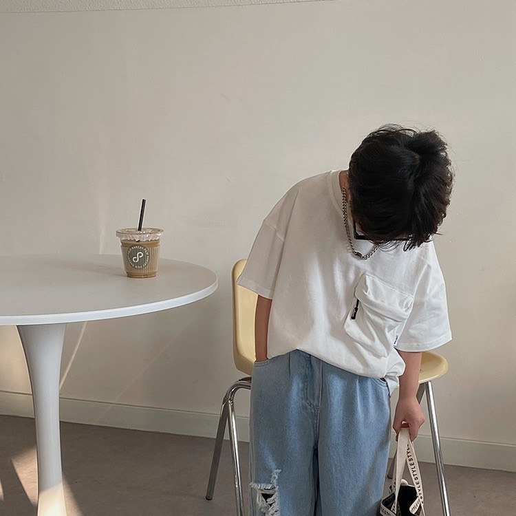 素面柔棉前口袋後貼布上衣-規格圖4