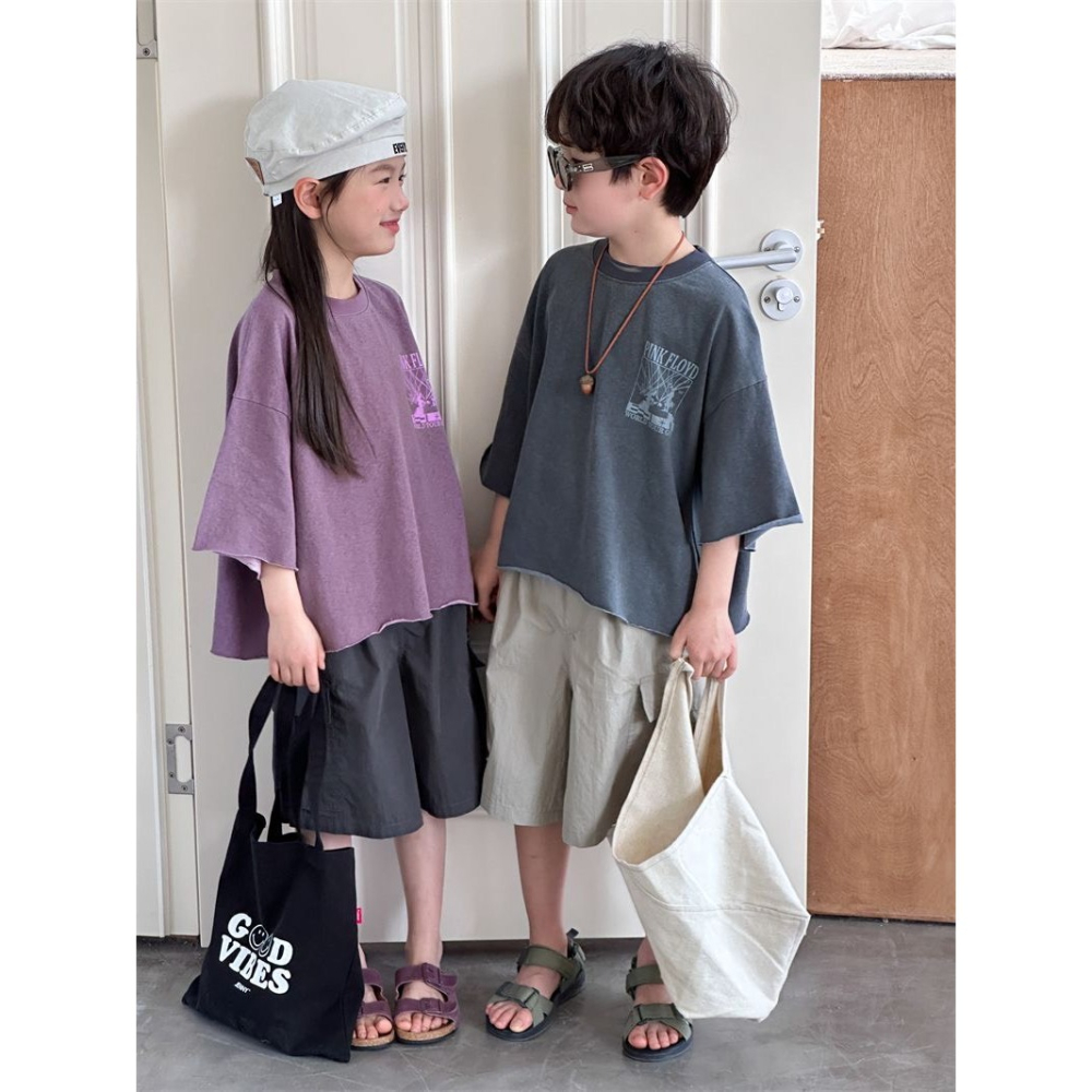 A字形襯衫棉腰鬆緊短褲-細節圖3