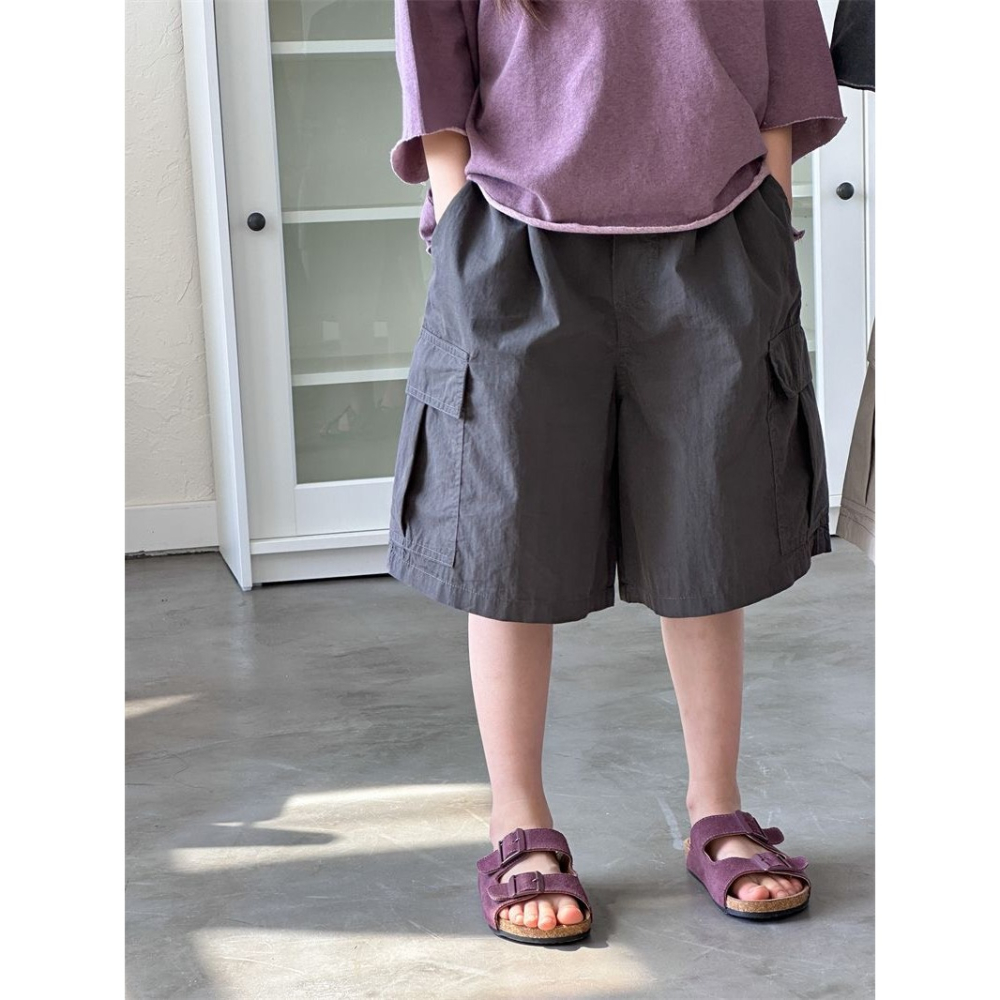 A字形襯衫棉腰鬆緊短褲-細節圖6