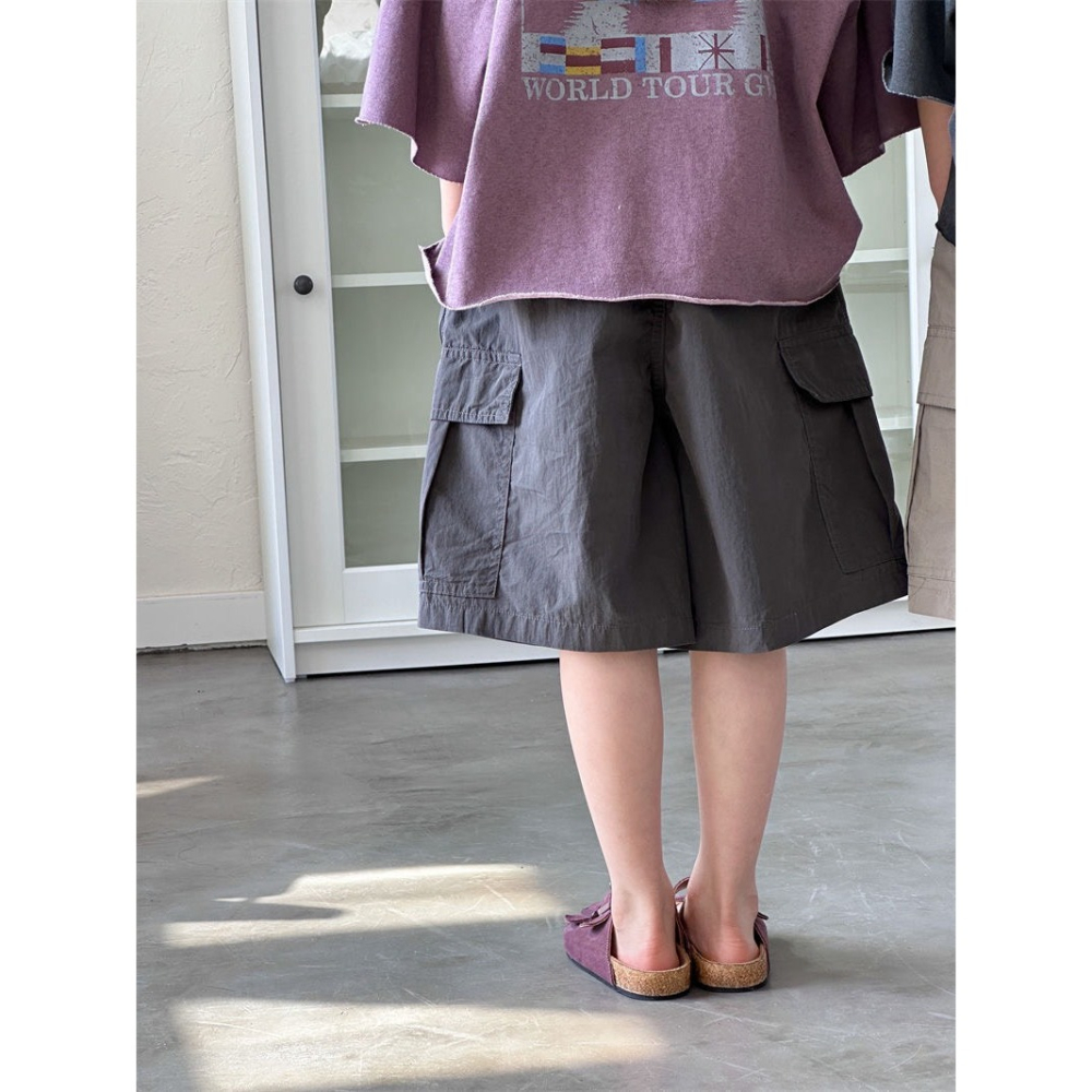 A字形襯衫棉腰鬆緊短褲-細節圖7