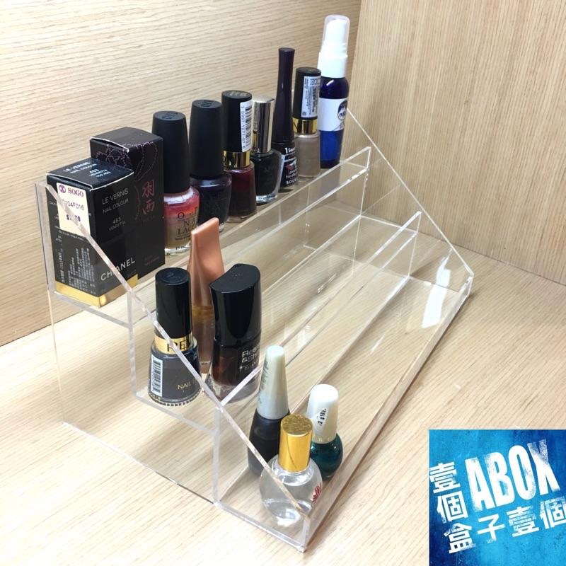 【ABOX在台自產自銷】高透光 壓克力 收納 置物 三層 置物架 展示階梯-細節圖2