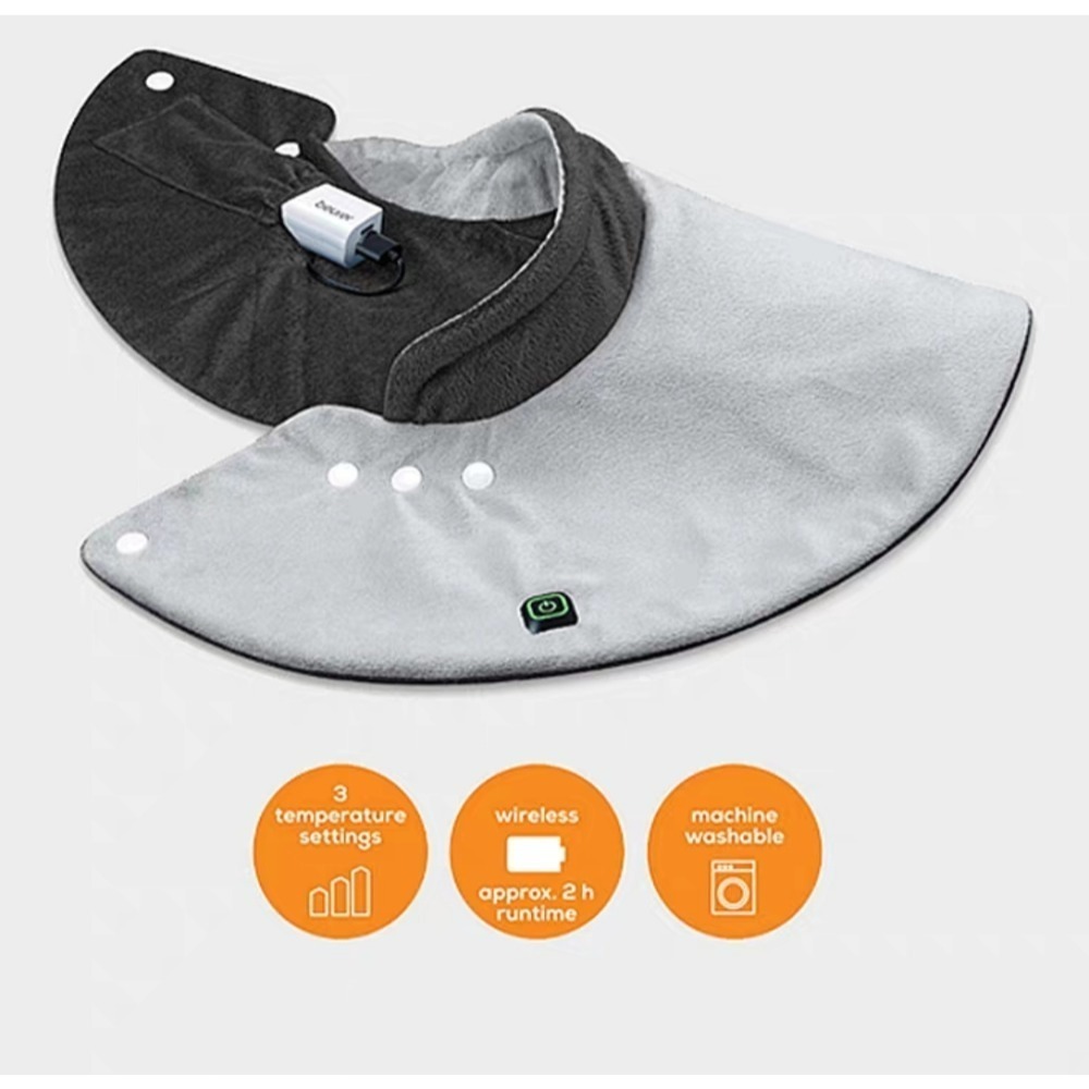 免插電超方便 德國 Beurer  型號 HK 57 肩膀 hk57 電熱毯 免插電 電熱肩膀 肩頸僵硬 酸痛 低頭族-細節圖4