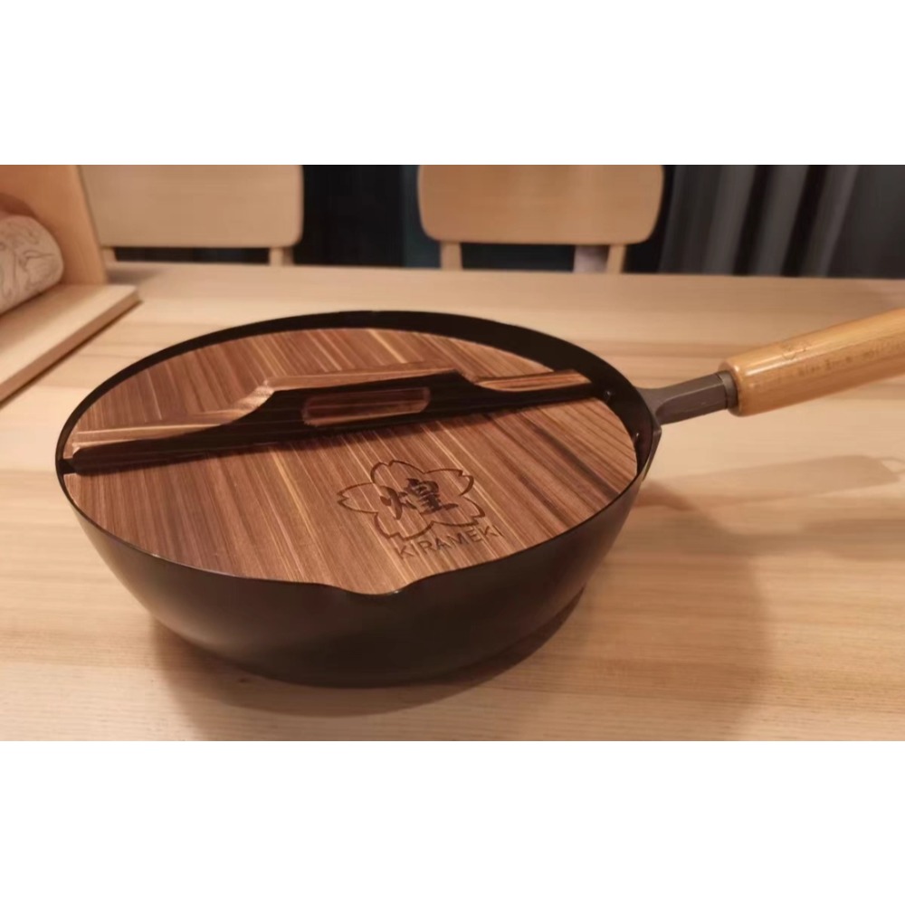 限量版送杉木鍋蓋 日本製 日本煌鐵鍋 加深款易翻炒 24公分 24cm 燕三條 獨家專利纖維紋-細節圖4