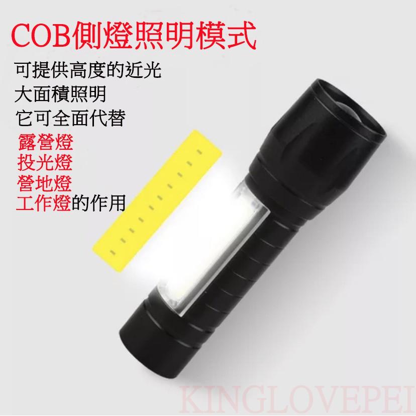 『開立發票』限時特價99元 迷你伸縮變焦LED鋁合金手電筒 帶測燈強光手電筒 USB快速充電-細節圖3