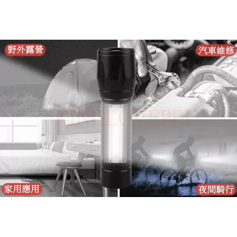 『開立發票』限時特價99元 迷你伸縮變焦LED鋁合金手電筒 帶測燈強光手電筒 USB快速充電-細節圖6