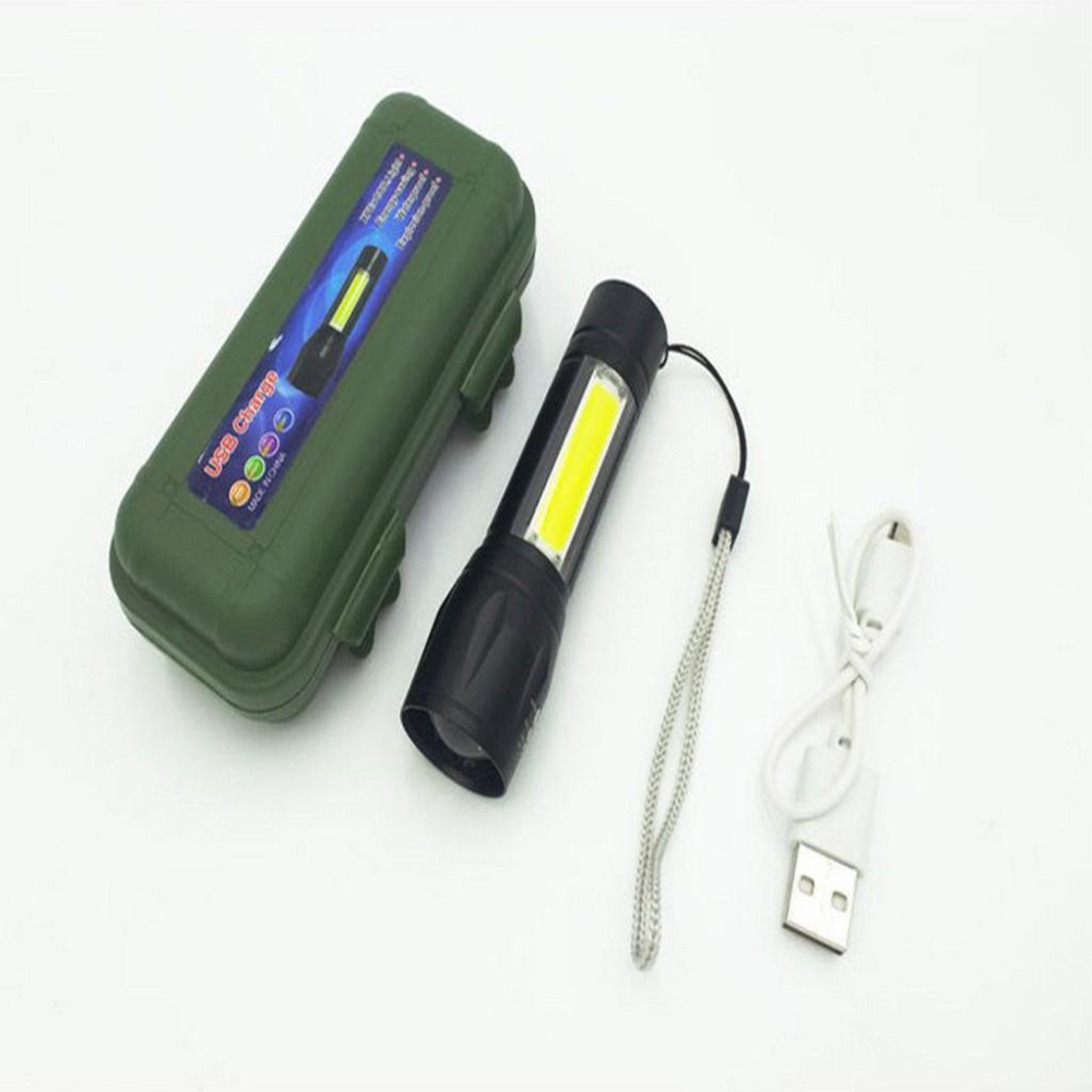 『開立發票』限時特價99元 迷你伸縮變焦LED鋁合金手電筒 帶測燈強光手電筒 USB快速充電-細節圖9