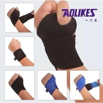 AOLIKES 黑色款 可調式 高透氣 護掌 運動護腕 手腕束帶 加壓纏繞護腕 舉重 纏繞護腕