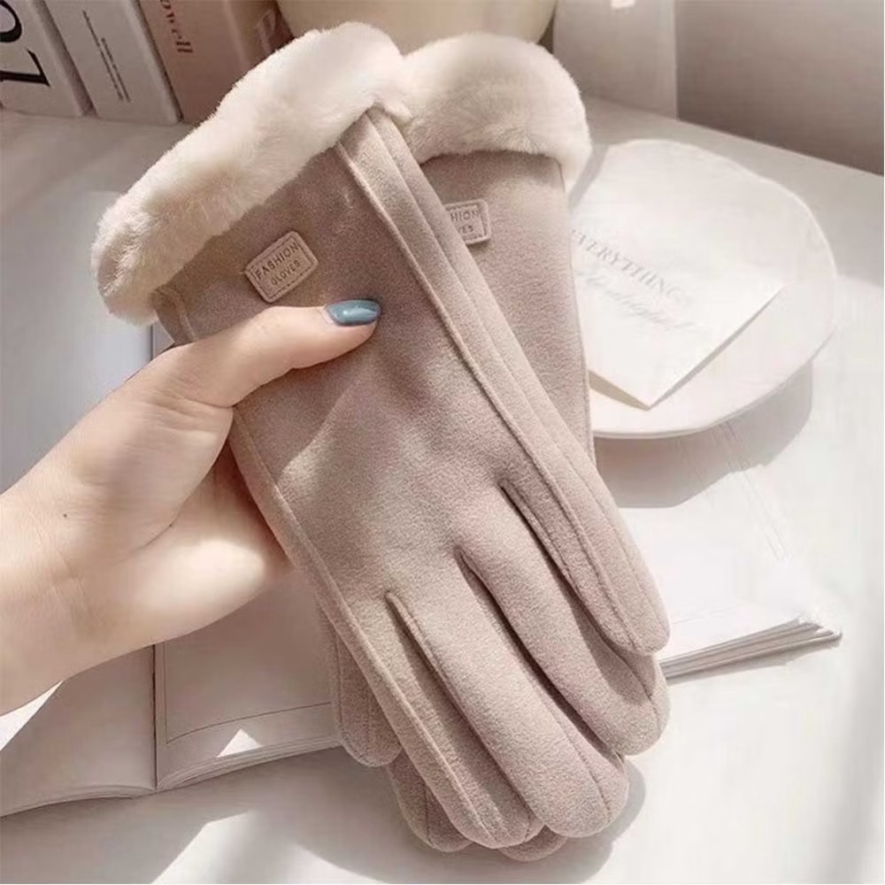 德絨保暖手套 觸屏手套 冬天手套 女用手套 時尚手套 秋冬手套 騎車手套 防寒手套 女生手套 機車手套-細節圖9