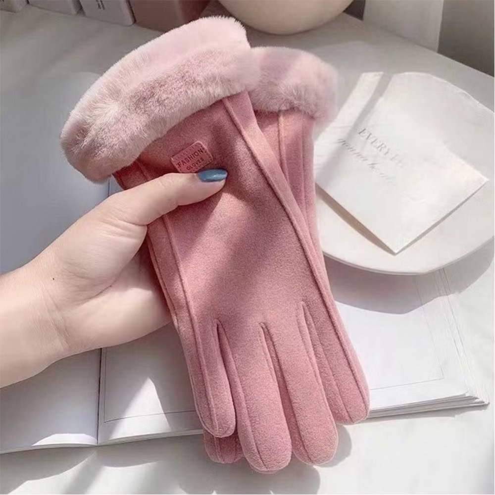 德絨保暖手套 觸屏手套 冬天手套 女用手套 時尚手套 秋冬手套 騎車手套 防寒手套 女生手套 機車手套-規格圖9
