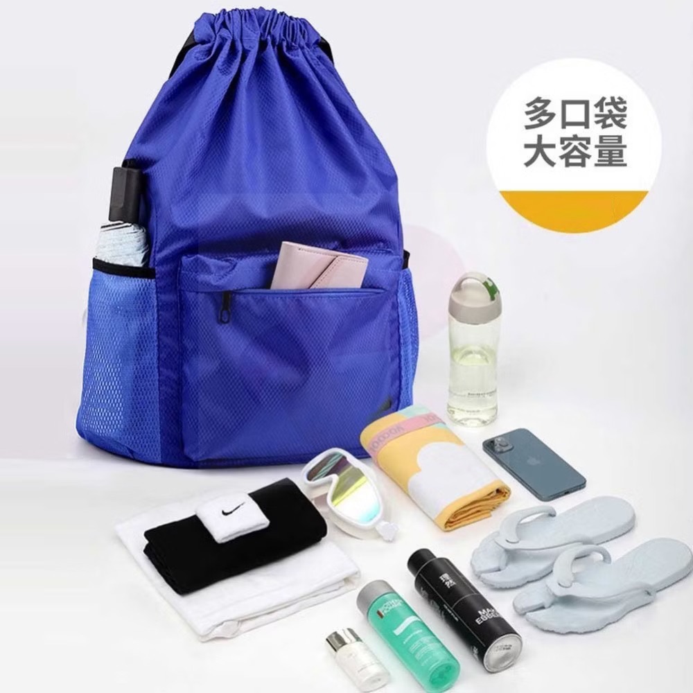 超大版 防潑水運動單雙肩束口抽繩背包 束口籃球帶 健身運動包 球鞋袋 游泳袋 運動休閒包-細節圖3