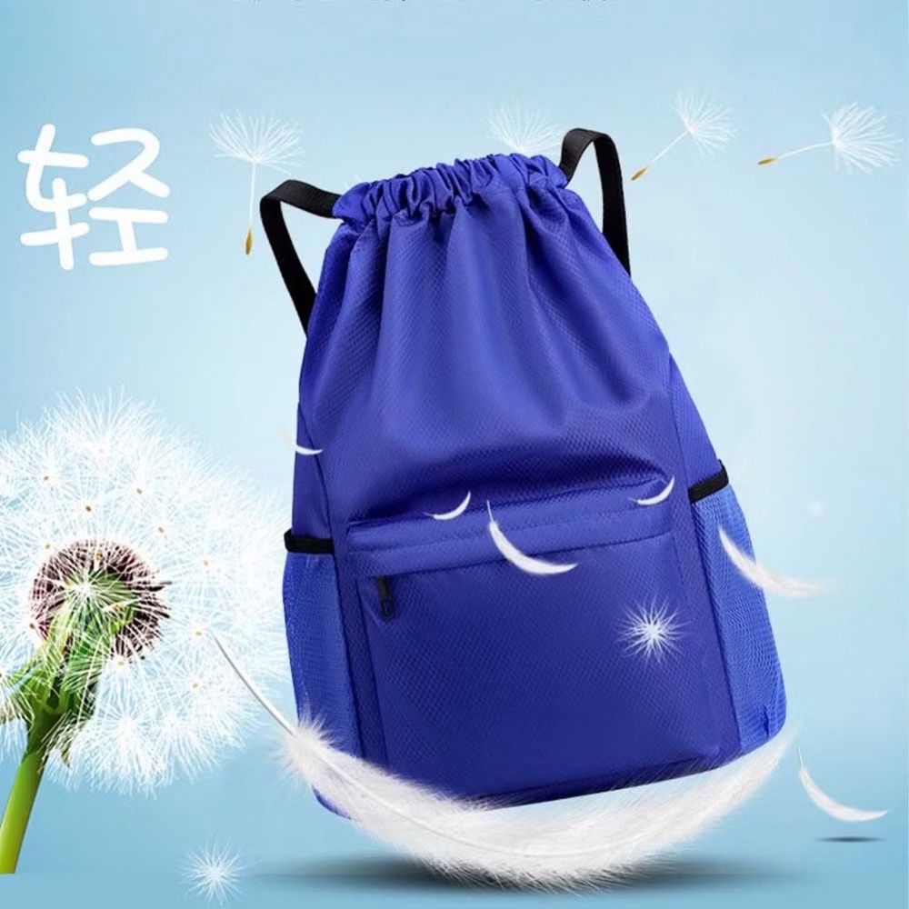 超大版 防潑水運動單雙肩束口抽繩背包 束口籃球帶 健身運動包 球鞋袋 游泳袋 運動休閒包-細節圖4