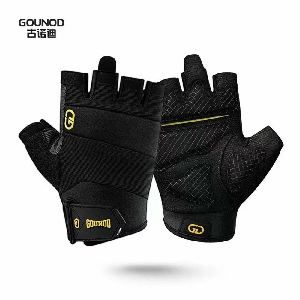 GOUNOD 健身手套 重訓手套 運動手套 防滑透氣 半指手套 護腕 男女通用 舉重 啞鈴 單槓 訓練手套-細節圖2