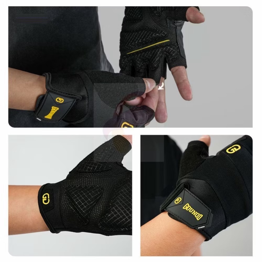 GOUNOD 健身手套 重訓手套 運動手套 防滑透氣 半指手套 護腕 男女通用 舉重 啞鈴 單槓 訓練手套-細節圖8