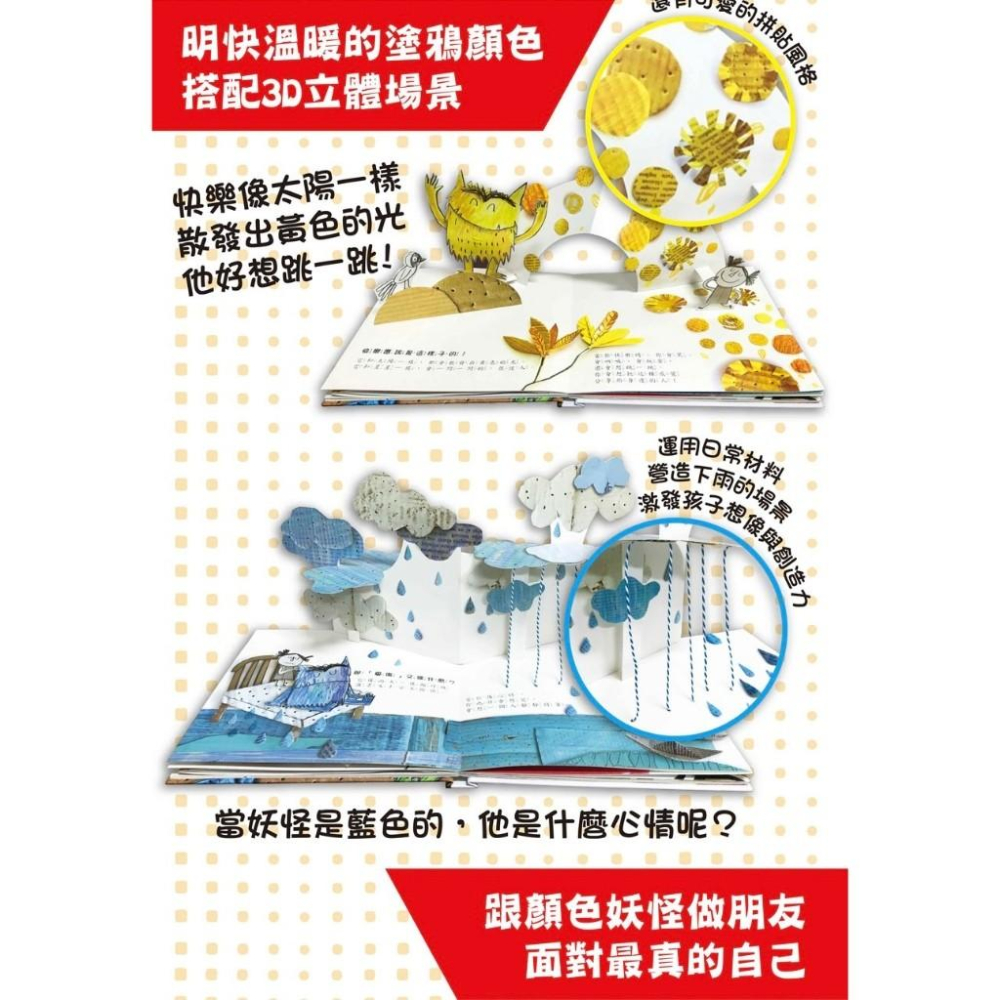 【現貨】🌟BB&C 🌟 華碩出版 情緒怪獸 彩色怪獸 The color monster 顏色妖怪 中文立體書-細節圖3