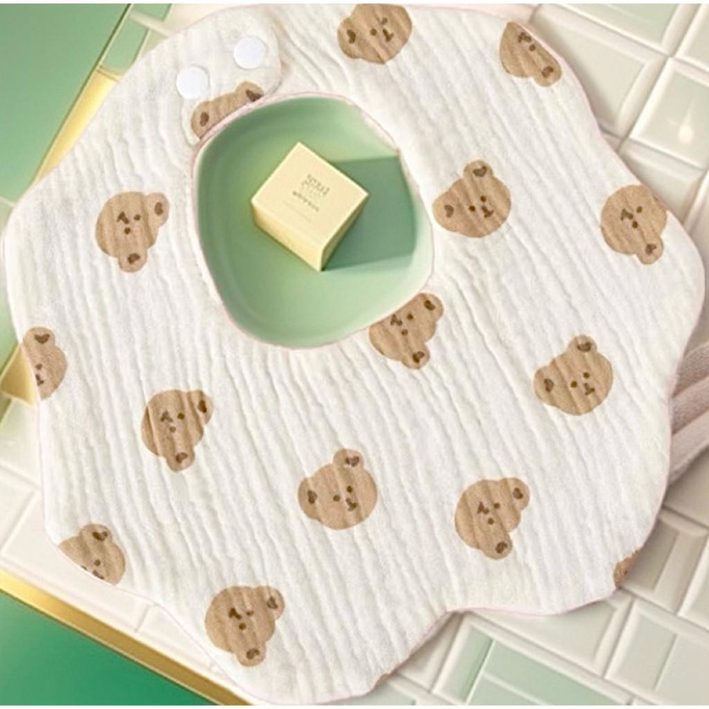 【台灣出貨】BB&C 新生兒 嬰兒防吐奶 純棉紗布 花瓣圍嘴 圍兜 口水巾 360度旋轉全方位調整 圍兜 防吐奶-細節圖8