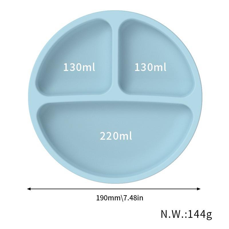 【台灣現貨】寶寶學習餐具 餐盤可分格 好握叉子 湯匙 鴨嘴學習杯不外漏 吸管學習杯  套組 矽膠材質 安全無毒 強力吸盤-細節圖8
