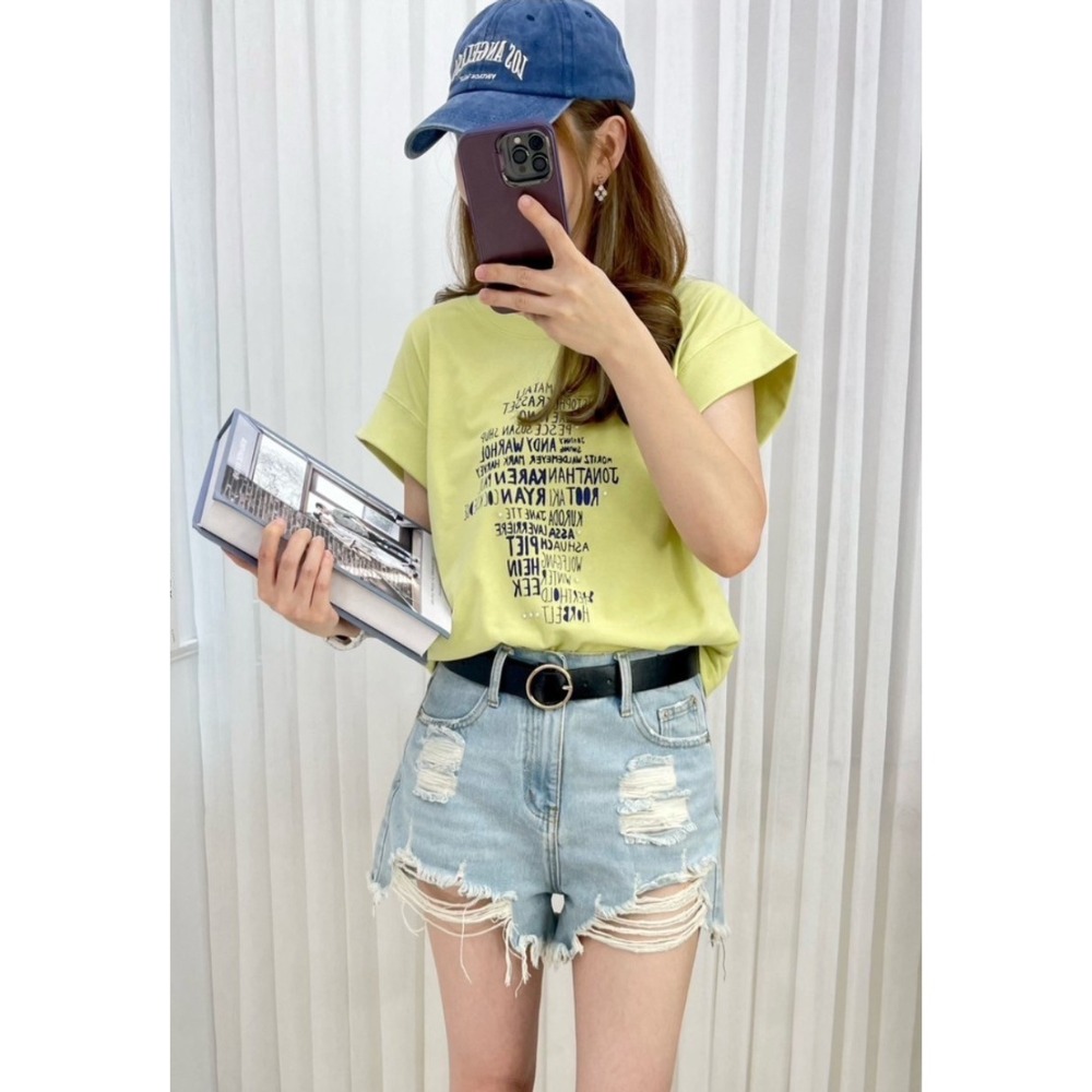 韓系英文釘銖上衣-細節圖2