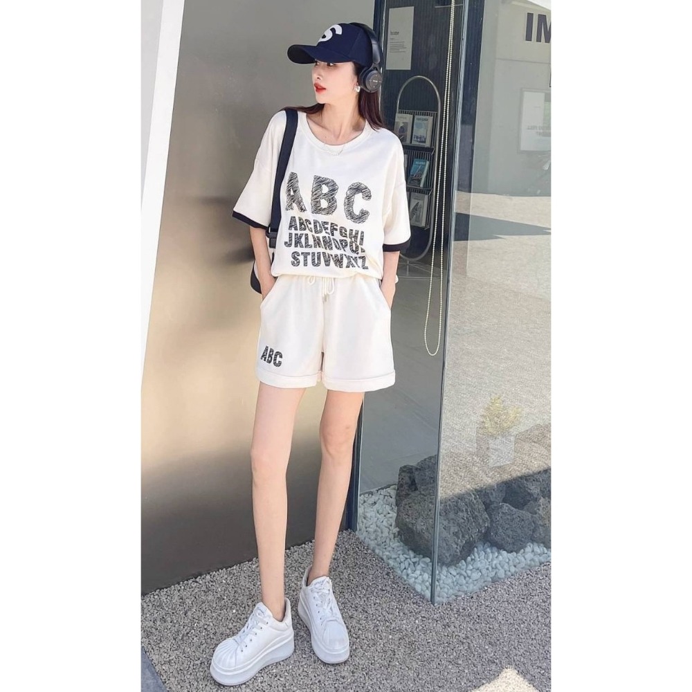 韓版英文字上衣+褲套裝-細節圖6