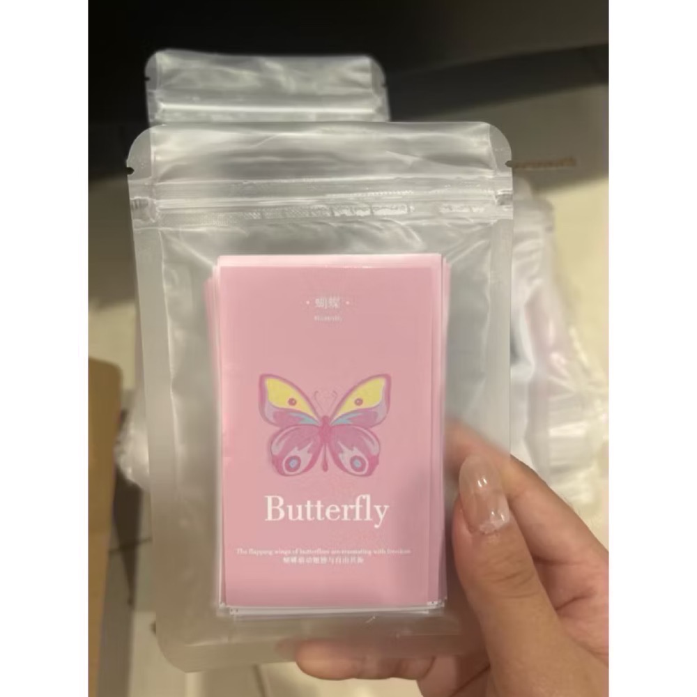 🔥麻薯的小賣場🔥文創買一送一🤩—Butterfly粉色系蝴蝶摺頁圓貼長貼方貼封口貼打包出卡材料-規格圖3