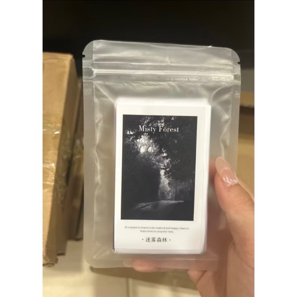 🔥麻薯的小賣場🔥文創買一送一🤩—迷霧森林ins風灰黑色系摺頁圓貼長貼方貼封口貼打包出卡材料-規格圖3
