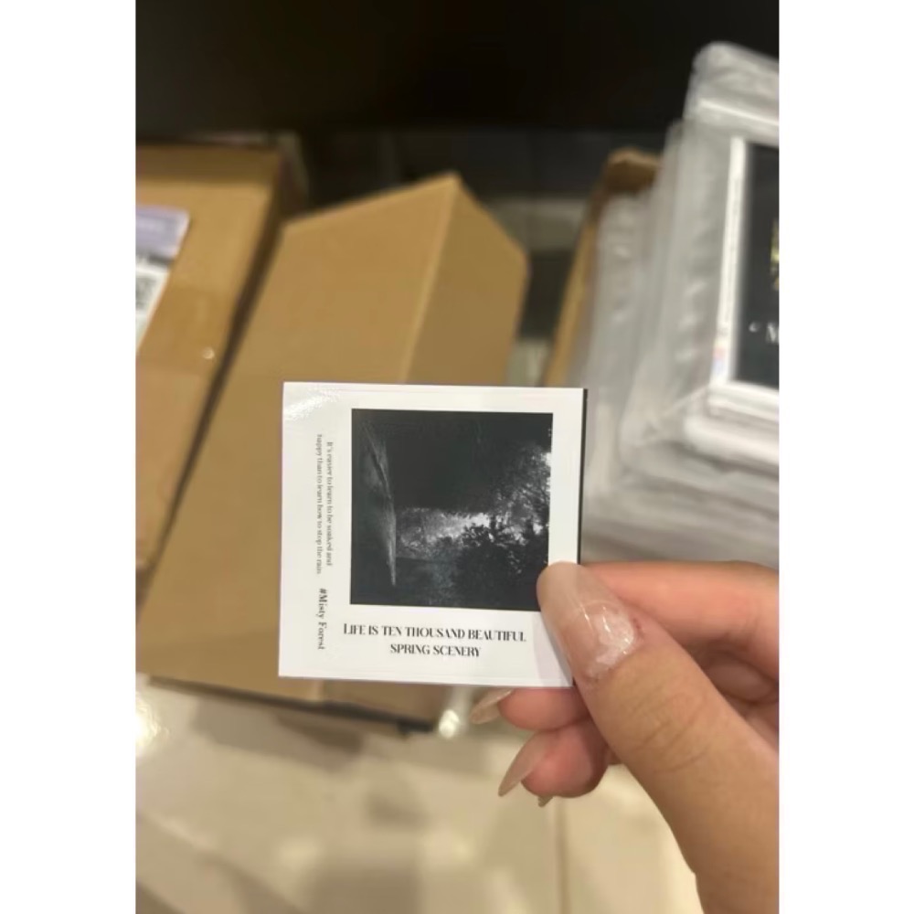 🔥麻薯的小賣場🔥文創買一送一🤩—迷霧森林ins風灰黑色系摺頁圓貼長貼方貼封口貼打包出卡材料-規格圖3