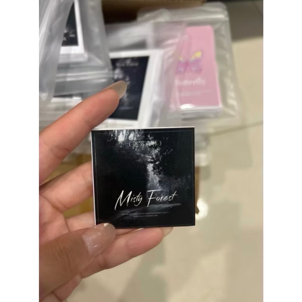 🔥麻薯的小賣場🔥文創買一送一🤩—迷霧森林ins風灰黑色系摺頁圓貼長貼方貼封口貼打包出卡材料-規格圖3