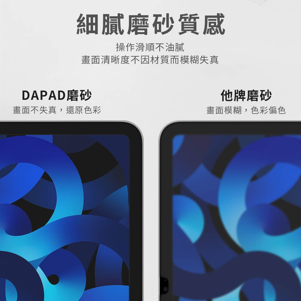 DAPAD iPad 全系列 磨砂平板玻璃保護貼 9H 鋼化 滿版-細節圖2